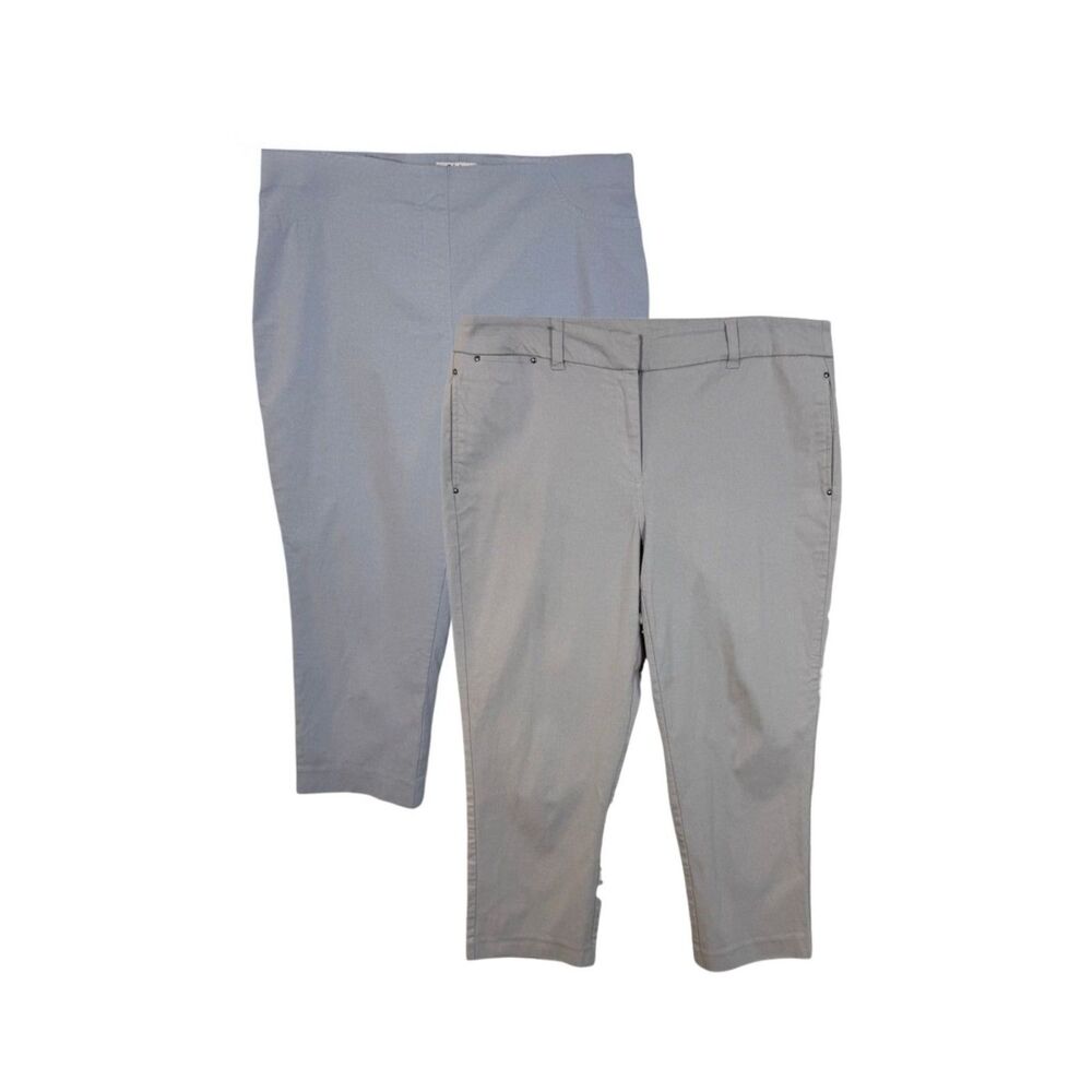 Style & Co Cropped Pants Bundle Size 12 & L Beige & Blue Good Condition